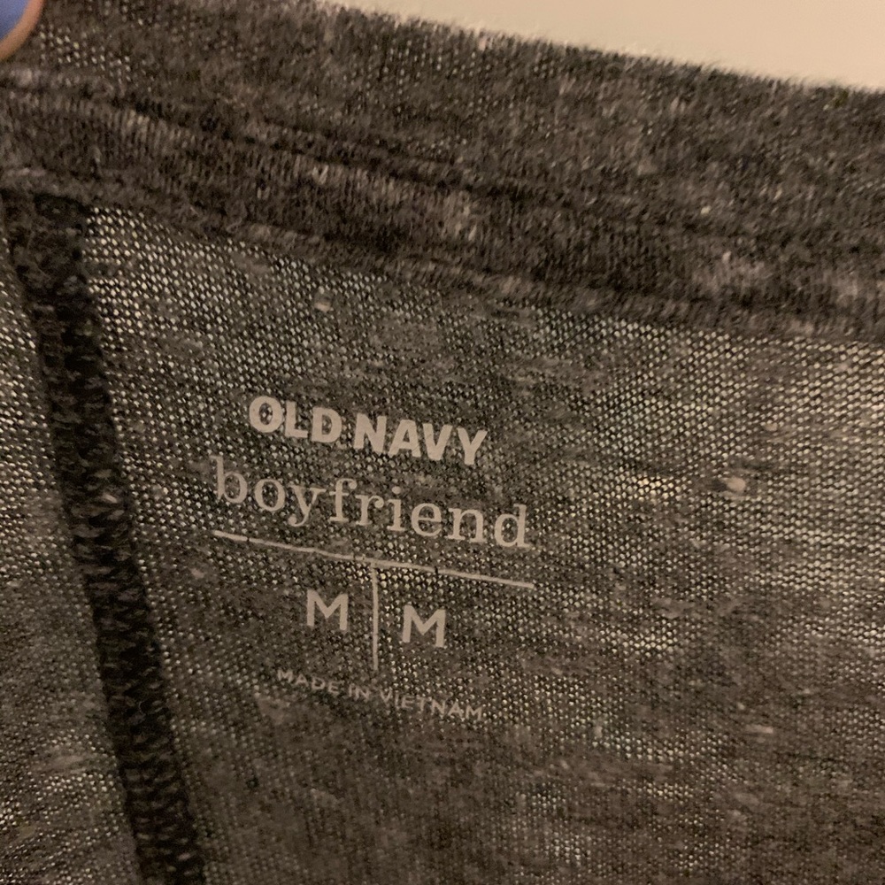 Grey marled v neck shirt